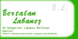 bertalan labancz business card